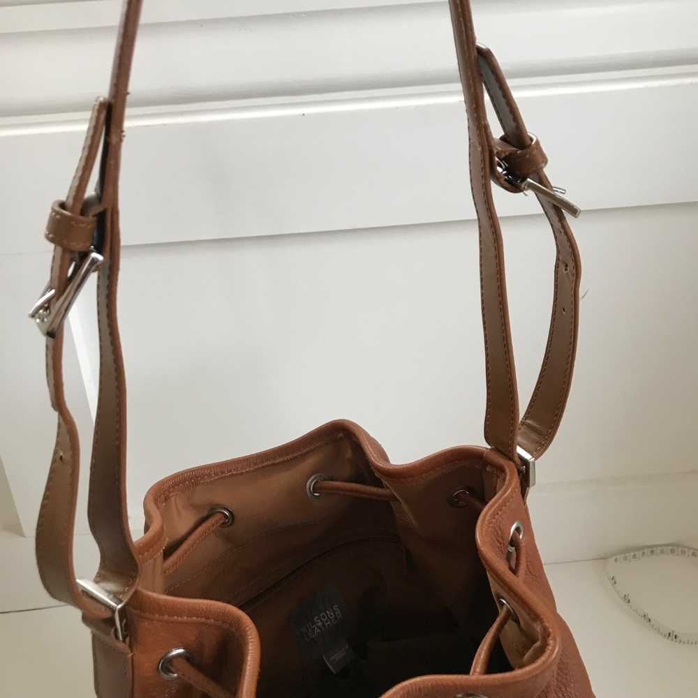 WILSONS Leather Bucket Bag Tan Shoulder Bag - Picture 5 of 16